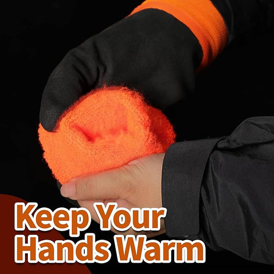 Schwer FreezeGuard Waterproof Work Gloves PM3302, ANSI A2 Cut Resistant Freezer Gloves for Outdoor Cold Weather Keep Hands Warm Below Zero, Waterproof Gloves for Shoveling Snow, Ice Fishing, M
