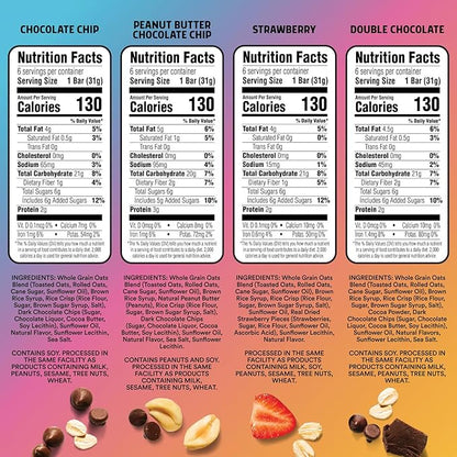 JUNKLESS Chewy Granola Bar 4‑Flavor Variety Pack (24 Bars)–Non‑GMO, Gluten‑Free, Less Sugar Snack Bars— Chocolate Chip, Double Chocolate, Peanut Butter Chocolate Chip & Real Strawberry, 4 Boxes