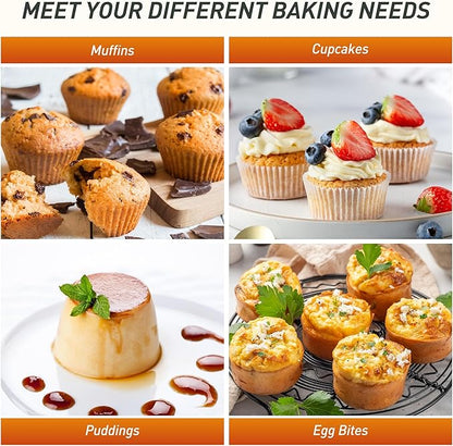 2 Packs 12 Cups Silicone Muffin Pan with Metal Reinforced Frame Regular Size Cupcake Pan Tray Egg Bites Silicone Cookie Molds Muffin Tin Tart Pans Baking Set for Easter Christmas holiday Cookie
