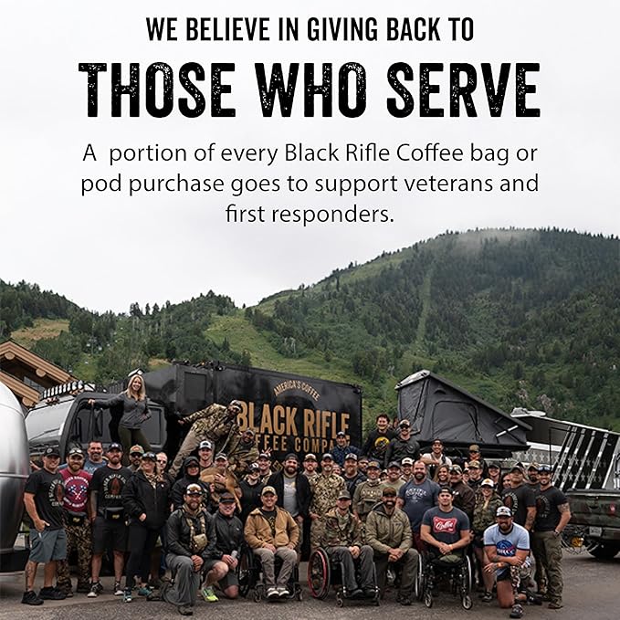 Black Rifle Coffee Company Ground Coffee Medium Roast - Roasted Blend Made from Pure Arabica Beans - Colombian & Brazilian Beans - Veteran Founded & American Made (AK Espresso, 12oz Bag)