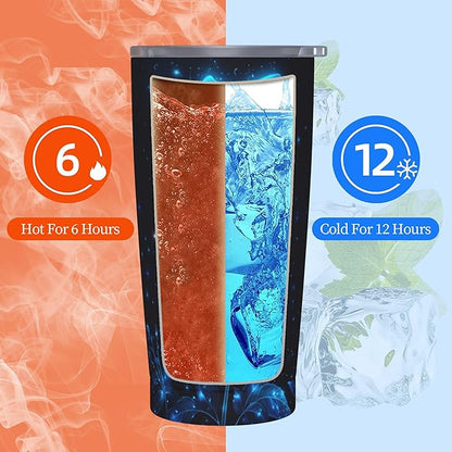 Rose Tumbler with Lid and Straw 20oz Coffee Tumblers Leakproof Stainless Steel Travel Mug Vacuum Insulated Cup for Iced and Hot
