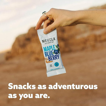 Mezcla Vegan Protein Bars, Gluten Free Snack Made with Pea Protein, Organic Vanilla, Blueberries and Other Premium Ingredients, Healthy Snacks, Canadian Maple Blueberry, 10g of Protein, 12 Pack