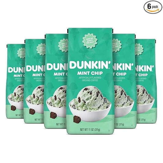 Dunkin’ Mint Chip 11oz Ground Coffee (Pack of 6)