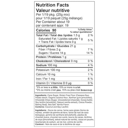XO Baking Co. Gluten Free Double Chocolate Chip Gourmet Cookie Mix; Non-GMO; Kosher; Rice Free; Dairy Free; Peanut Free; No Preservatives; No Artificial Flavors or Colors, 15oz
