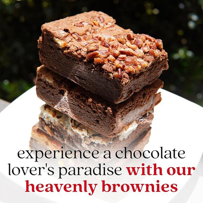 David's Cookies Assorted Brownies Gift Tin - 20 Slices of Individually Wrapped Gourmet Brownies - Delicious Variety of Flavors, Fresh Baked Snacks - Ideal Brownies Gift Basket For Special Occasions
