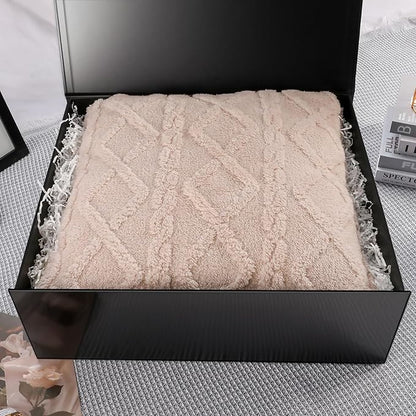 19.2x15.8x7 Inches, 5 Extra Large Gift Boxes with Lids, Groomsmen Proposal Boxes with Magnetic Closure, Giant Gift Boxes for Clothes and Large Gifts (Glossy Black)