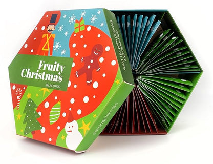 ACORUS Fruity Christmas Tea Set, Fruit Tea Gift Set, 60 Assorted Tea Bags Variety Pack, Fruit Tea Sampler, Specialty Tea Bags Individually Wrapped, Tea Gifts for Women, Men, Tea Lovers