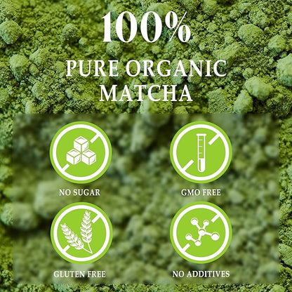 ETANATURE Premium Ceremonial Grade Matcha Powder - Matcha Green Tea Powder for Metabolism, Brain and Sleep - JAS Certified Matcha Grade from Japan Kagoshima Farms 60 Servings - Ceremonial Tea 60g
