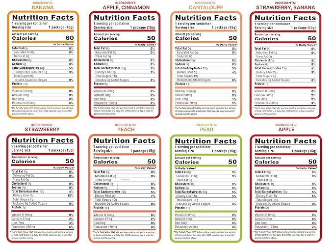 Nature’s Turn Freeze-Dried Fruit Crisps –Healthy, Gluten-Free,Crispy & Delicious, Plant-Based Snack, Ideal for Cereal, Smoothies, School Lunches, & On-the-Go, Sampler Variety Bags of 8 (0.53 oz Each)