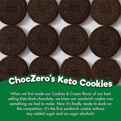 ChocZero Mint Dunkies – Mint Creme Chocolate Sandwich Cookies, Sugar Free, Keto Friendly, Low Net Carb, High Fiber, Gluten Free – 9oz Box