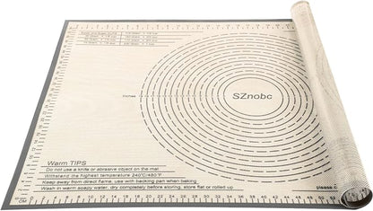 Silicone Pastry Mat 36x24 Inch Nonstick Baking Mat Perfect for Dough Mat, Pastry Board, Kitchen Counter Mat - For Dough, Pastry, Pie Crust, Fondant, Cookies, Bread, Pasta/Pizza, Grey