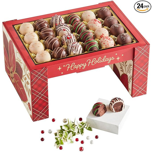 Harry & David Limited Edition Holiday Truffles, Dark Chocolate, Milk Chocolate, Gift Box, Holiday Treats