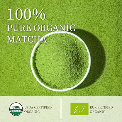 Chaism Ceremonial Grade Matcha Green Tea Powder - Premium First Harvest USDA Organic Gluten-Free Vegan, 100% Pure Unsweetened No Additives, 1.76oz Tin