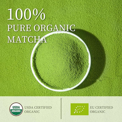 Chaism Ceremonial Grade Matcha Green Tea Powder - Premium First Harvest USDA Organic Gluten-Free Vegan, 100% Pure Unsweetened No Additives, 1.06oz Tin
