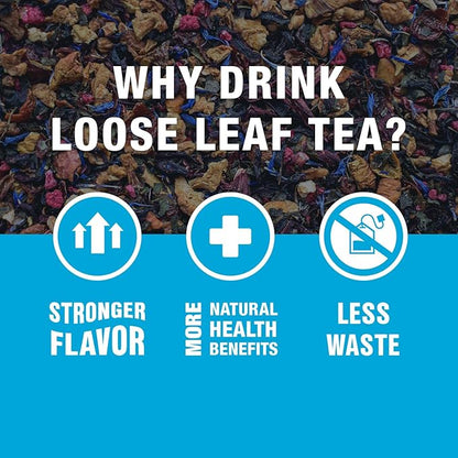 Tiesta Tea - Raspberry Razzle Tea, Loose Leaf, Raspberry Hibiscus Herbal Tea, Premium Caffeine-Free Tea Blend, Make Hot or Iced & Up to 200 Cups, 16 oz Resealable Bulk Pouch