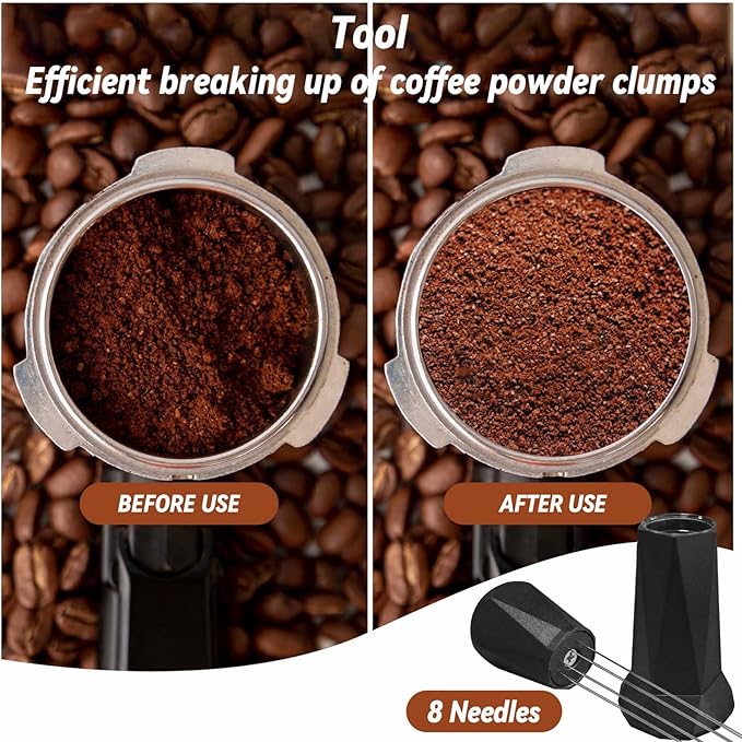 Espresso Tamper, Coffee Tamper with Espresso Distribution Tool, Espresso Tamper Mat, Espresso Dosing Funnel, Espresso Accessories, Wdt Tool Espresso, 51mm Espresso Tamper for Espresso Coffee Machine