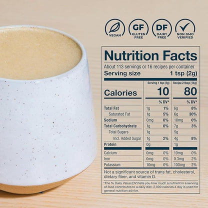 Laird Superfood Non-Dairy Superfood Creamer - Coconut Powder Coffee Creamer - Sweet & Creamy - Gluten Free, Non-GMO, Vegan - 16 oz. Bag, Pack of 1