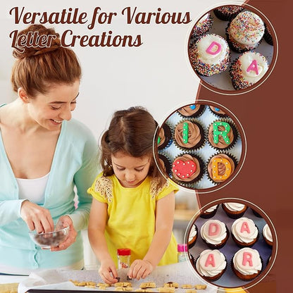 HKNMTT Letter Molds Silicone for Chocolate 2PCS, Small Mini Size for Alphabet Decorating Birthday Cake Strawberries Lollipop Fondant, Heart Shaped Gift Choice, Non-stick BPA Free Moulds