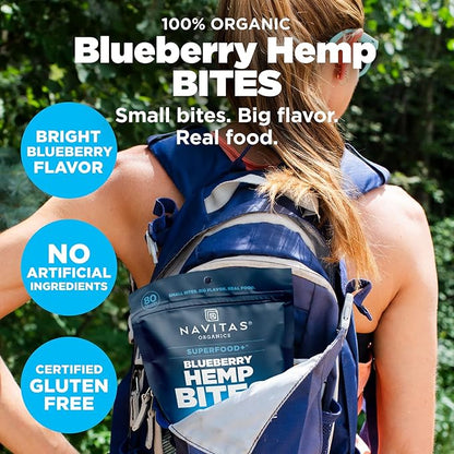 Navitas Organics Superfood Power Snacks, Blueberry Hemp, 8oz. Bag, 11 Servings - Organic, Non-GMO, Gluten-Free