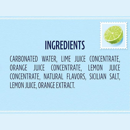 Sanpellegrino CIAO Lime Sparkling Water, Low-Calorie Italian Sparkling Water with Real Fruit Juices, 0g Added Sugar, 24-Pack