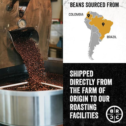 Black Rifle Coffee Company Ground Coffee Medium Roast - Roasted Blend Made from Pure Arabica Beans - Colombian & Brazilian Beans - Veteran Founded & American Made (Just Black, 18oz Bag)