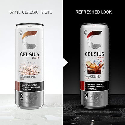 CELSIUS Sparkling Cola, Functional Essential Energy Drink 12 Fl Oz (Pack of 12)