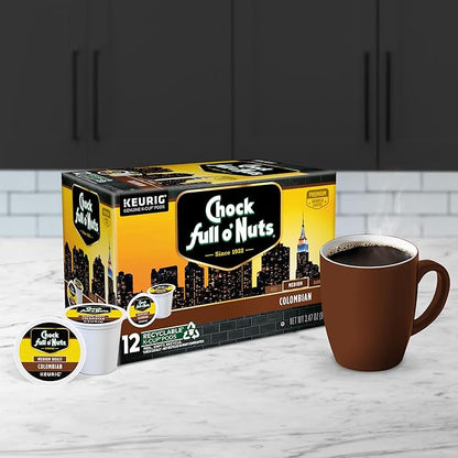 Chock full o’Nuts Variety Pack Keurig K-Cup Pods for Keurig Brewers – Premium Arabica, Mild, Medium and Dark Roast – Single Serve – 4 Packs of 12 K-Cup Pods