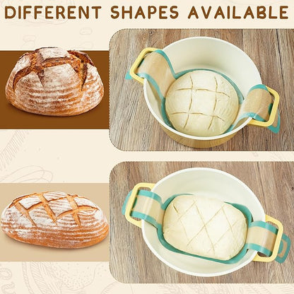 2 Pack 10-Inch Oval Banneton Proofing Basket Set, Sourdough Making Kit, Brotform for Artisan Bread, Includes Danish Dough Whisk, Scoring Lame, Scrapers, Sling & Cleaning Brush