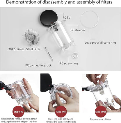 CNGLASS Glass Teapot with Removable Infuser,25oz Clear Tea Kettle with One Button Press to Filter the Tea Soup,Loose Leaf and Blooming Tea Maker