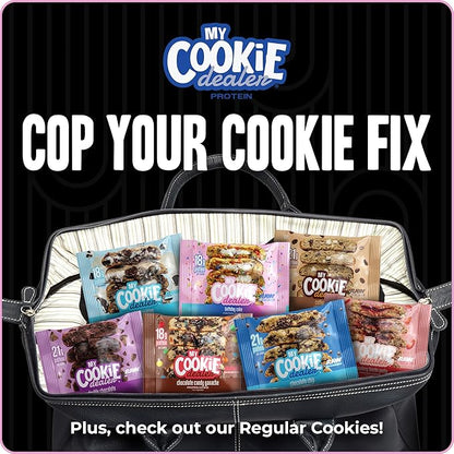 My Cookie Dealer Protein Cookies, Birthday Cake (4oz, Pack of 12) - 18g Protein per Cookie - Individually Wrapped Workout Snacks for On-The-Go Travel