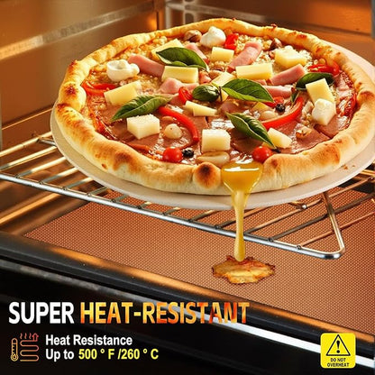 2 Pack Oven Liners for Bottom of Oven, 17"x25" Heavy Duty Non-Stick Oven Liner Mat, Reusable Heat Resistant Grill & Baking Mat, BPA/PFOA Free Roaster Liners, Fits Electric, Gas, Toaster Ovens (Copper)