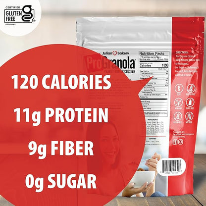 Julian Bakery® ProGranola® Cereal | Peanut Butter Cluster | 12g Protein | 2 Net Carbs | Gluten-Free | Grain-Free | 14 Servings