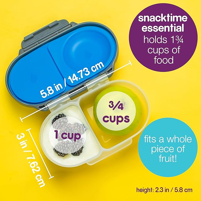 b.box Snack Containers for Kids, Toddler Snack Box Container, Reusable Small Bento Box for Lunch, School & Travel, Leak Proof, BPA free, Dishwasher Safe, Ages 4 months+ (Spearmint, 12oz capacity)