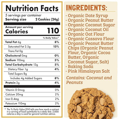 Skout Organic Peanut Butter Soft Baked Cookie (3 Pack) | Soft Baked Cookies | Plant-Based | Vegan | Gluten, Dairy, & Soy Free