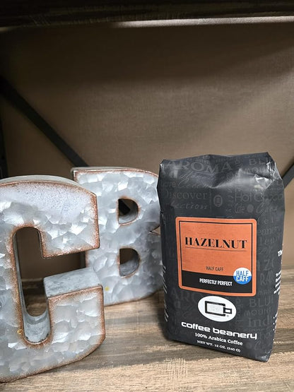 Half Caff Hazelnut Flavored Coffee | 12oz Ground | 100% Specialty Arabica