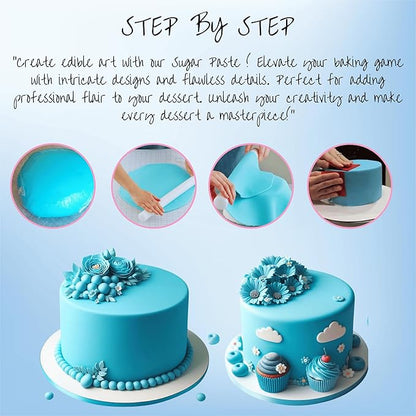 Confect Fondant for Christmas Cakes – Superhero Blue Fondant 8.8 oz | Chefs Choice for Cake Decorating, Sculpting & Holiday Baking | Vegan, Gluten-Free, Nut-Free, Palm Oil-Free – 8.8 Oz