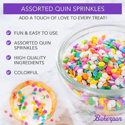 Bakerpan Red Heart Sprinkles for Cake Decorating, 5.77 Ounces Edible Hearts Confetti Sprinkles for Ice Cream, Cookies, Valentine's Cupcake Topper
