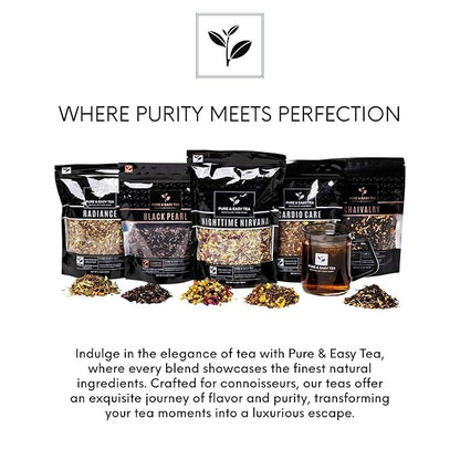 Pure And Easy Tea, Premium Loose Leaf Black Tea with Guava and Strawberry, 100% Natural & Unsweetened, Enjoy Hot or Iced, Makes 30+ Cups, 100g (3.5oz)