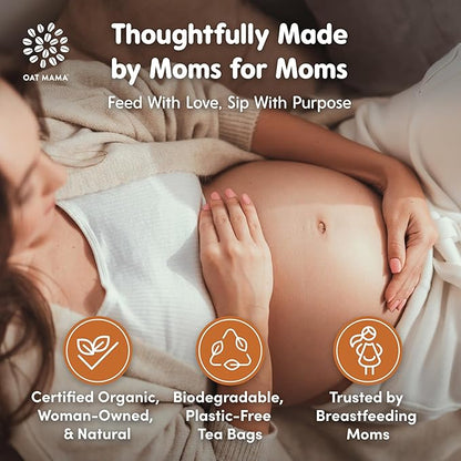 Oat Mama Lactation Tea for Breastfeeding Moms - Chai Spice | Breastfeeding Essentials for Milk Supply Increase | Organic Lactation Support & Postpartum Recovery