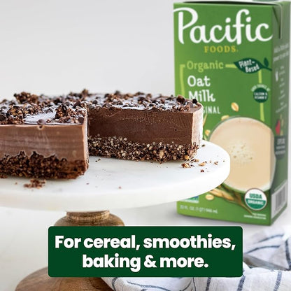 Pacific Foods Original Organic Oat Milk, Plant Based Milk, 32 oz Carton