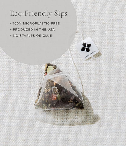 Art of Tea | Assorted Tea Sampler | 12 Count Sampler Box | Breakfast Tea, Earl Grey Creme, Egyptian Chamomile (Non-Caffeinated), French Lemon Ginger (Non-Caffeinated), Green Pomegranate, Mint Green, Tali's Masala Chai, Happy Tea, and White Coconut Creme