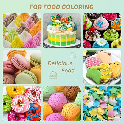 14 Food Coloring Set, Liquid Vibrant Food Color Tasteless Food Dye for Baking, Icing, Cake Decorating, Fondant, Easter Egg, Slime Making DIY Supplies Kit - 0.35 Fl. oz (10 ml)/Bottles