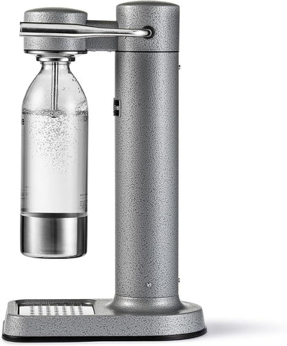 Aarke Carbonator lll, Sparkling & Carbonation Water Machine, Stainless Steel with PET BPA-Free Reusable Bottle Volume 1L/34 fl oz (Hammertone Grey)