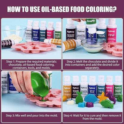 Oil Based Food Coloring for Chocolate - 50ml Incense Purple Upgraded Edible Oil Based Food Dye for Cake Decorating, Baking, Candy Melts, Cookie, Icing Frosting, Fondant, Meringues - 1.69 Fl.Oz Bottles