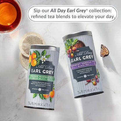 The Republic of Tea – All Day Earl Grey Whiskey Vanilla Fig Black Tea, Naturally Caffeinated, 36 Tea Bags