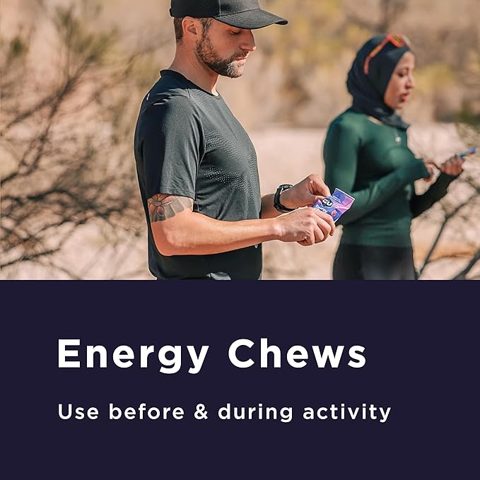GU Energy Chews, Salted Lime Energy Gummies with Electrolytes, Vegan, Gluten-Free, Kosher, Caffeine-Free, and Dairy-Free On-The-Go Energy for Any Workout, 12 Bags (24 Servings Total)