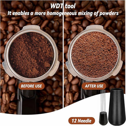 51mm Espresso Accessories Kit, Coffee Tamper Set, Spring Loaded Calibrated Tamper, WDT Tool Espresso and Tamper Mat, 51mm Espresso Tamper Kit for Espresso Coffee Machines, Barista Kit