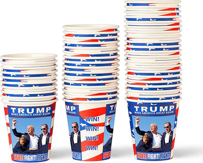 Smygoods Trump Design Disposable Paper Coffee Cups (10 OZ, 100 Count) For Hot Beverages, Tea, Espresso, Cocoa - To Go Drink Containers, Café & Office