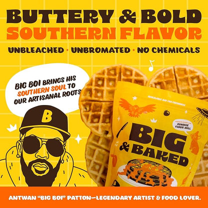 Sunrise Flour Mill Big & Baked Waffle Mix | 2 LB | Organic Heritage Wheat | Light, Crisp & Flavorful | Easier to Digest than Modern Wheat | No Artificial Ingredients | Non-Aluminum Baking Powder