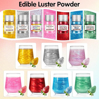 Edible Red Glitter for Drinks, Food Grade 10g Red Sprinkles Cake Decorating Supplies, Edible Luster Dust for Cocktail Beverages, Food Coloring Shimmer Powder for Baking,Cake Cupcakes Cookies Drinks Eggs Candy Strawberries Decorations,Halloween Christma...